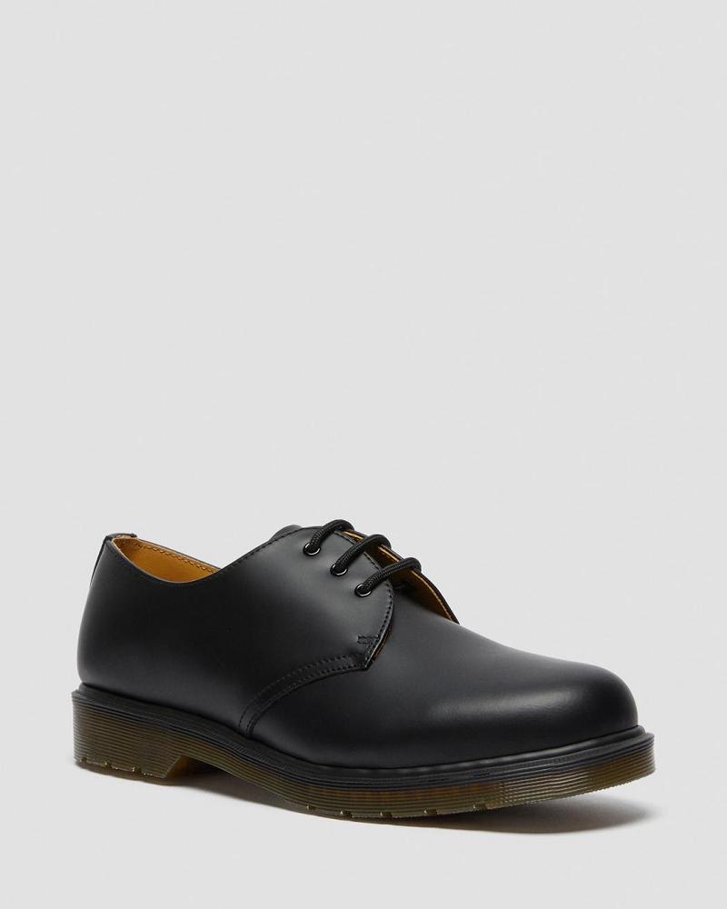 Black Men\'s Dr Martens 1461 Plain Welt Smooth Leather Oxfords Shoes | CA 601PJJ